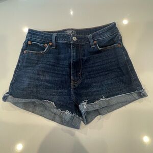 Abercrombie & Fitch High Rise Dark Wash Cutoff Jean Shorts Size 6